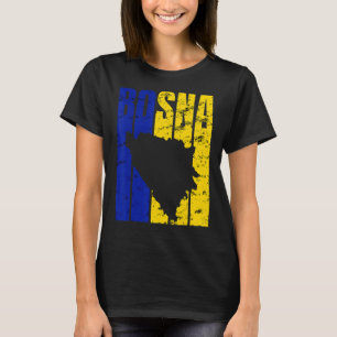 T-shirt Bosna Silhouette Vintage Bosnie Drapeau