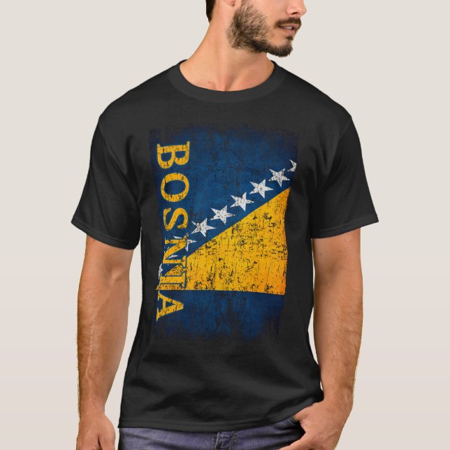 T-shirt Bosnie Drapeau Cadeaux Hommes Enfants Bosnie Rétro (Devant)