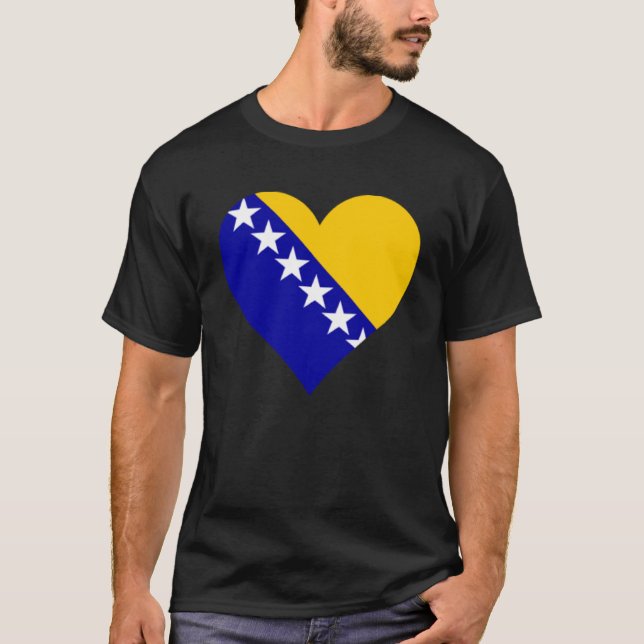 T-shirt Bosnie-Herzégovine Drapeau Amour du Coeur (Devant)