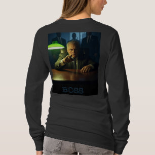 T-shirt Boss avec texte femmes noir à manches longues T-sh