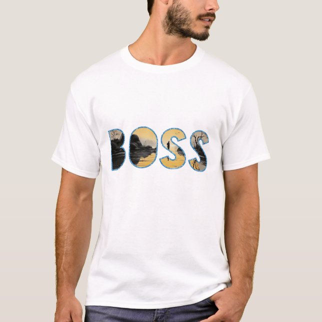 T-shirt BOSS - Conception audacieuse de devis de leadershi (Devant)