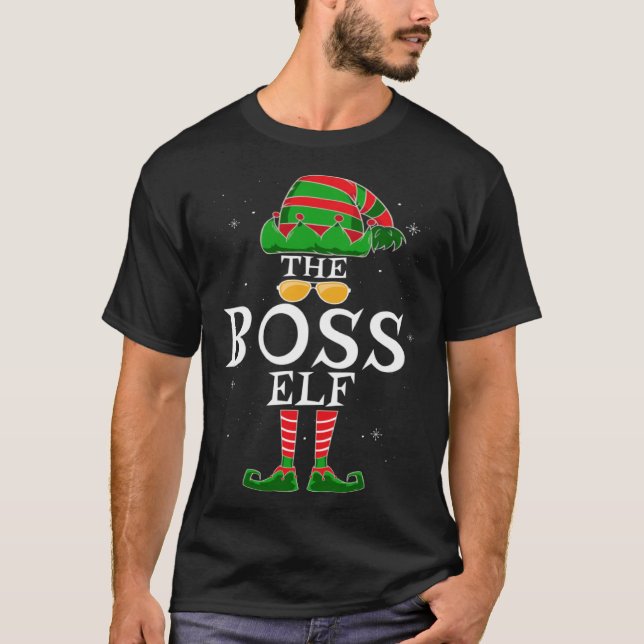 T-shirt Boss Elf Group Matching Family Christmas Work (Devant)