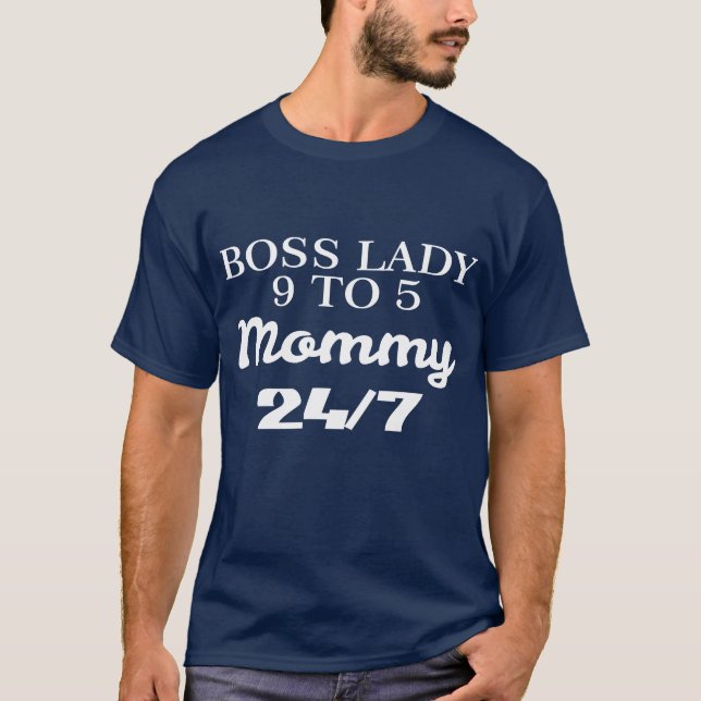 T-shirt Boss Lady maman FEMMES FEMMES Rétro de la Fête des (Devant)