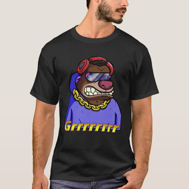 T-shirt Bossy Bear Club NFT Non Fungible Artwork Grrr Grow (Devant)