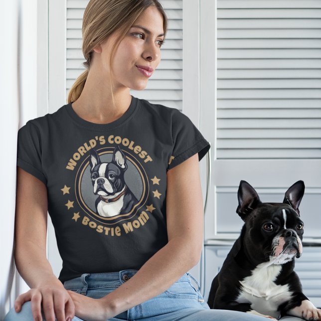 T-shirt Bostie Boston Terrier Maman la plus froide du mond (Créateur téléchargé)