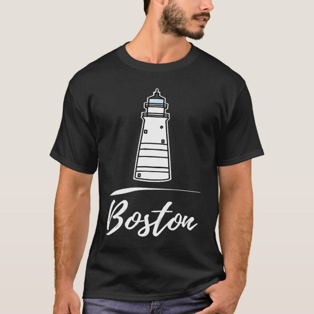 T-shirt Boston lighthouse Massachusetts (Devant)