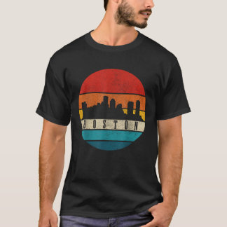 T-shirt Boston Massachusetts Skyline Vintage USA Amérique 