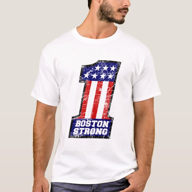 T-shirt Boston Strong NOUS SOMMES UN Style Grunge (Devant)