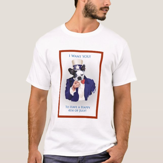 T-shirt Boston Terrier 4 juillet (Devant)