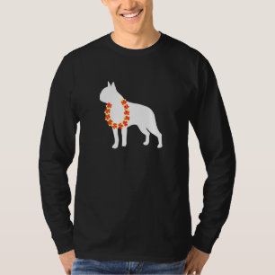 T-shirt Boston Terrier Aloha Hawaiian Lei Chien
