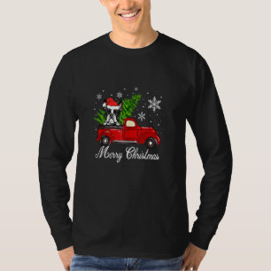 T-shirt Boston Terrier Chien équitation Camion Rouge Merry