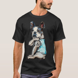 T-shirt Boston Terrier Chien Tattoo I Love Maman's Day