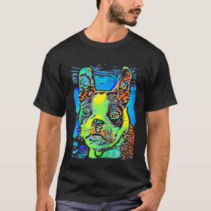 T-shirt Boston Terrier Chien Visage Chien Chien Puppy Pop