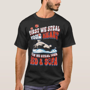T-shirt Boston Terrier D'Abord Nous Volons Votre Coeur Nou