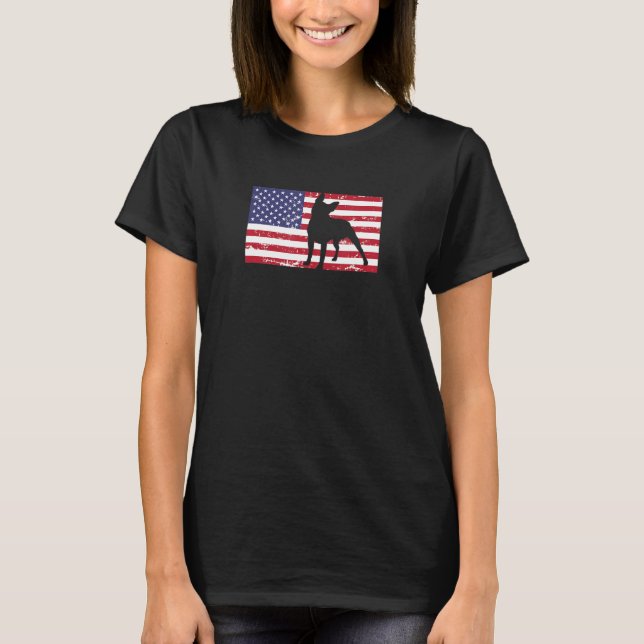 T-shirt Boston Terrier Distressed Patriotic All American U (Devant)