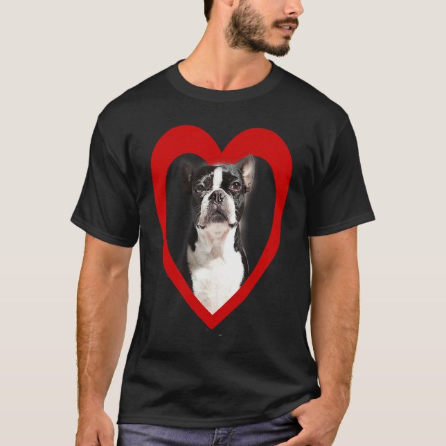 T-shirt Boston Terrier  Dog Heart   Terrier  Boston Terrie (Devant)