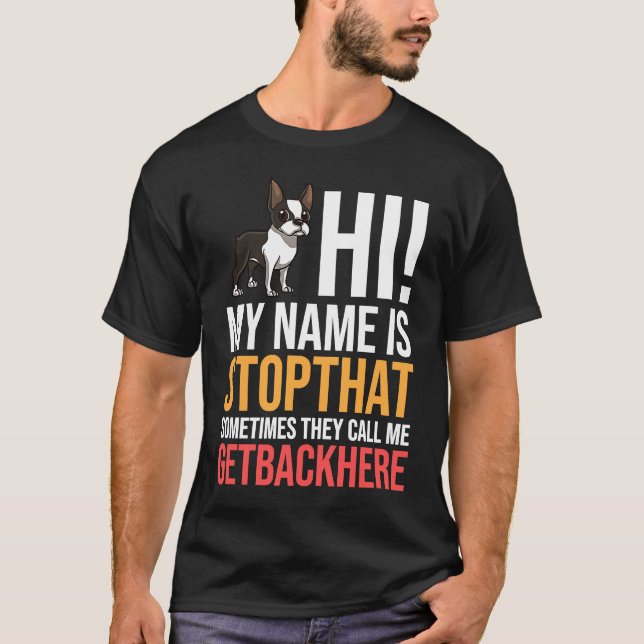 T-shirt Boston Terrier Dog Puppies Owner (Devant)