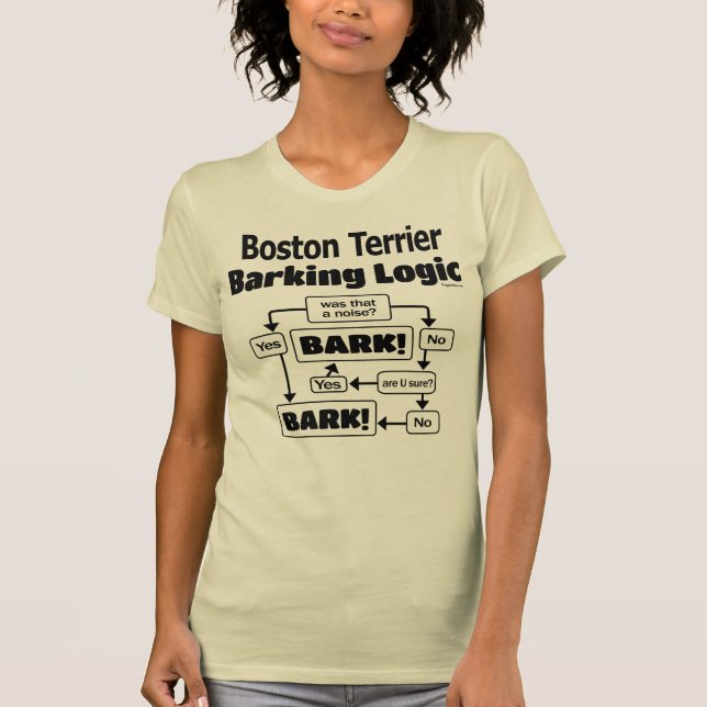 T-shirt Boston Terrier écorçant la logique (Devant)