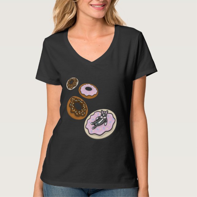 T-shirt Boston Terrier Et Donuts Boston Terrier Avec Don (Devant)