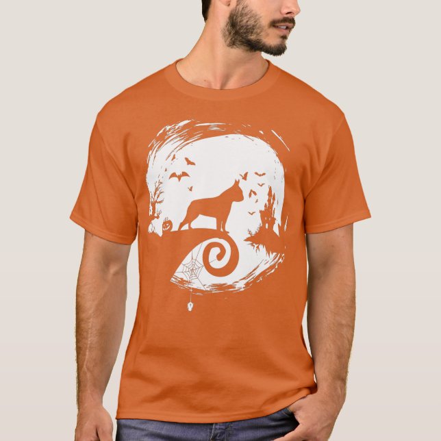 T-shirt Boston Terrier Halloween Costume Bostie Moon (Devant)