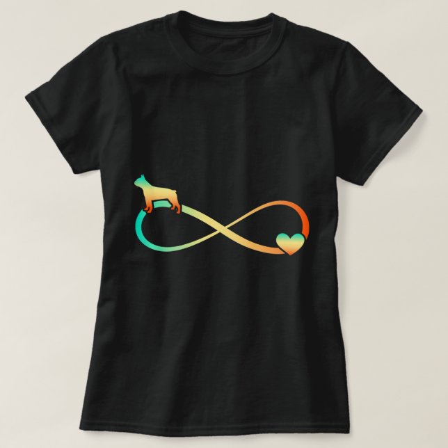 T-shirt Boston Terrier Infinite Love Heart (Design devant)