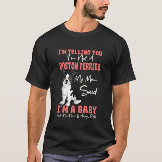 T-shirt Boston Terrier Mom American Gentleman Amoureux des