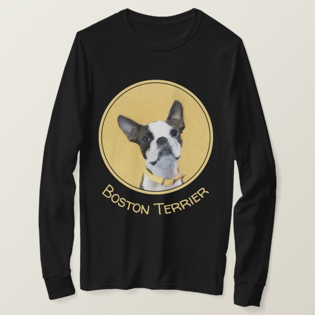 T-shirt Boston Terrier Painting - Cute Original Dog Art (Design devant)