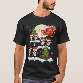 T-shirt Boston Terrier Reindeer Noël Père Noël Riding Chie