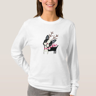 T-shirt Boston Terrier Rudolph la chemise de Flowy de