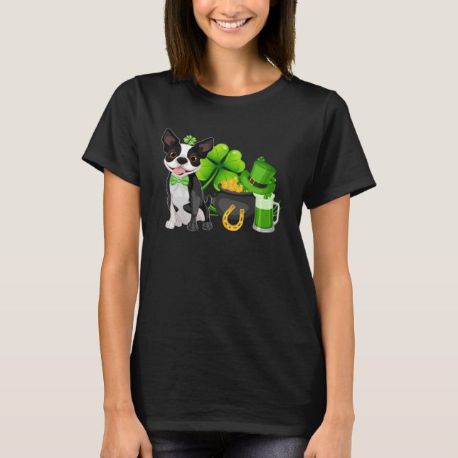 T-shirt Boston Terrier St Patrick s Day Irish C  Dog (Devant)