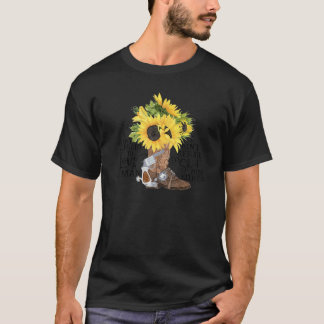 T-shirt Bot de cowgirl tournesol Je n'ai pas peur d'aimer