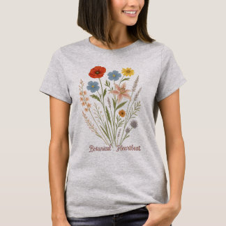 T-shirt Botanical Heartbeat- dgn by Maaya Prints, Women's