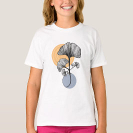 T-shirt botanique à feuille de Ginkgo moderne