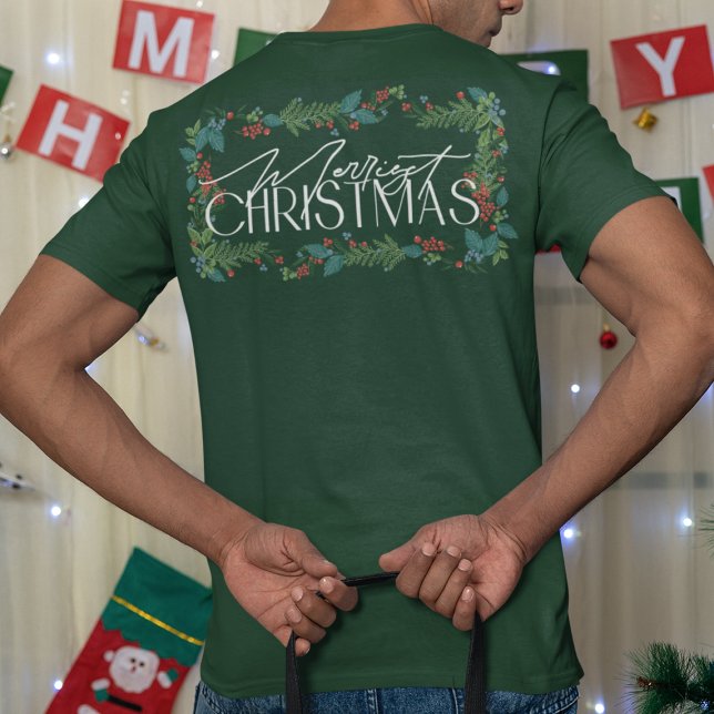 T-shirt Botanique Custom Text Festive Fête Noël (Créateur téléchargé)