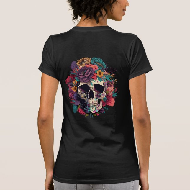 T-shirt Botanique et os du crâne floral (Dos)