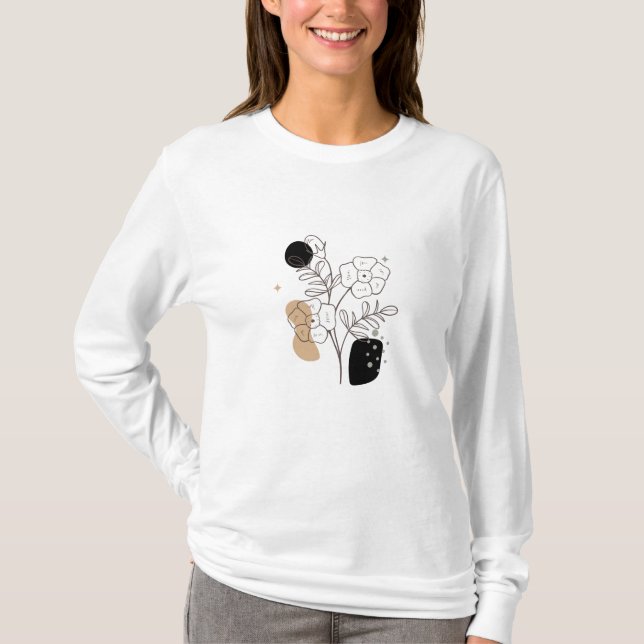 T-shirt Botanique Fleurs sauvages boho Floral Graphisme (Devant)