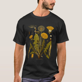 T-shirt Botanique Tee - shirt Jaune Dandelion Fleur Botani