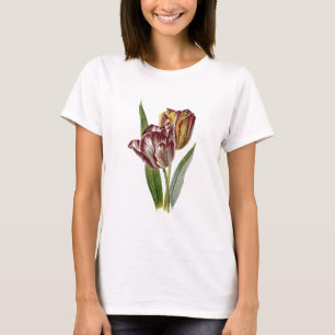 T-shirt Botanique vintage - fleurs de tulipe,