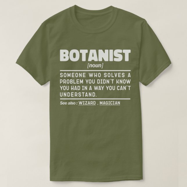 T-shirt Botaniste Noun Définition Botany Plante Lover Cool (Design devant)