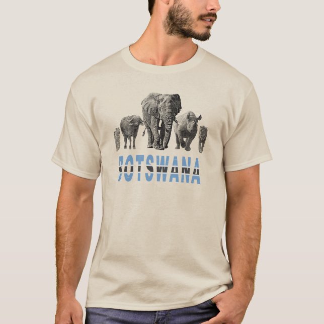 T-shirt Botswana Pride Big 5 Wildlife pour les fans du Bot (Devant)