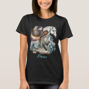 T-shirt Botte de cheval Cowgirl bottes de cowboy casquette