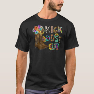 T-shirt Botte de cowgirl à motif floral léopard Foutez la