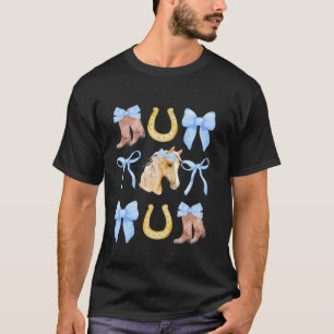 T-shirt Bottes à arc coquette bleu fer à cheval de cheval
