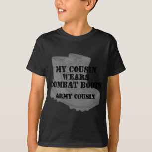 T-shirt Bottes de combat de cousin d'armée