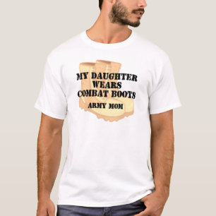 T-shirt Bottes de combat de désert de fille de maman