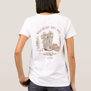 T-shirt Bottes de cowgirl à âme douce et cœur sauvage Fleu