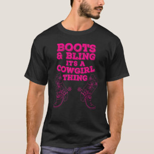 T-shirt Bottes de cowgirl Bling Femmes  Jolie Amour Vie de