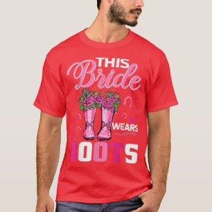 T-shirt Bottes de cowgirl drôles de mariée de mariage Femm