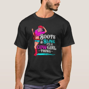 T-shirt Bottes de Cowgirl et Bling C'est des Choses de Cow
