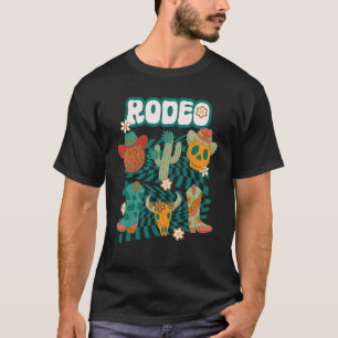 T-shirt Bottes de cowgirl occidentales rétro rodéo crânes
